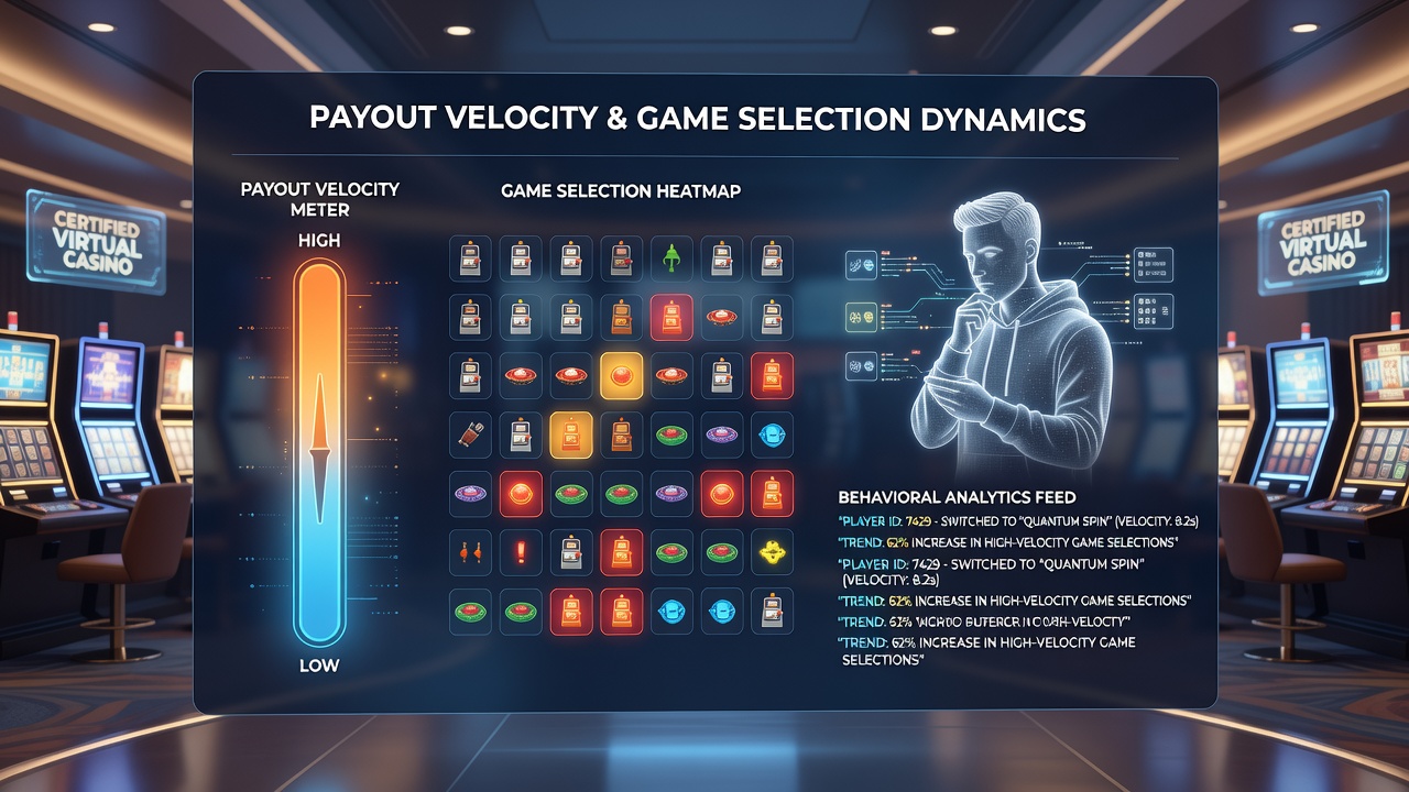 Grafiek van uitbetalingsnelheid versus spelkeuze trends in virtuele casino's
